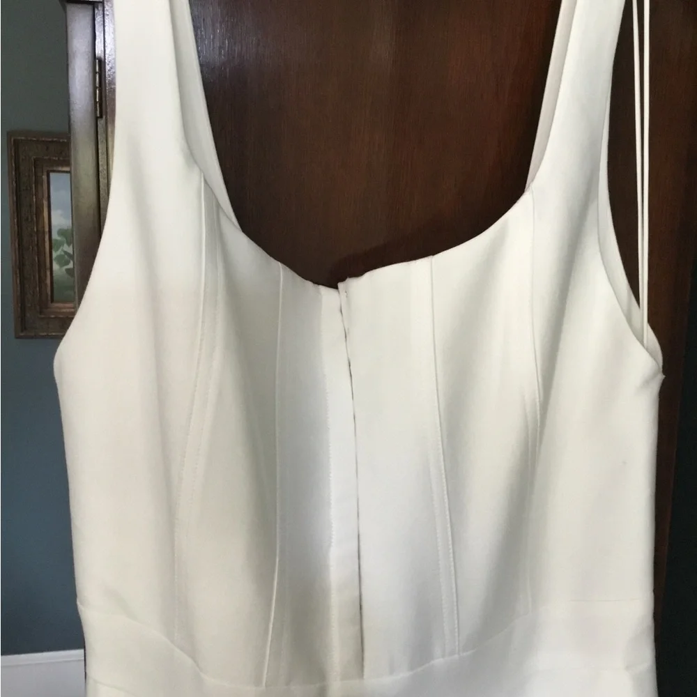 Alice and Olivia Diana sleeveless structured midi dress - Picture 3 of 10